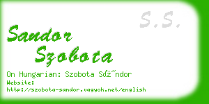 sandor szobota business card